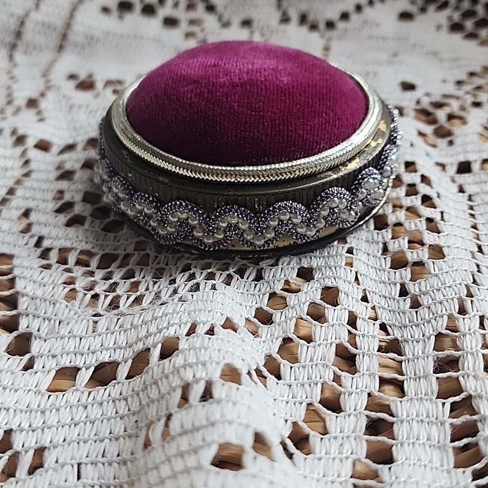 Vintage Handmade Crushed Velvet Pin Cushion